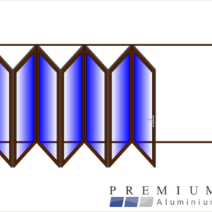 Aluminium Sliding Folding Stacking Door 7 Panel Bronze Left