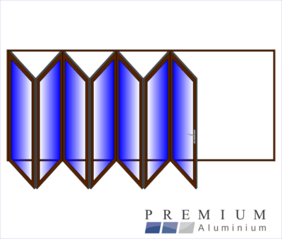 Aluminium Sliding Folding Stacking Door 7 Panel Bronze Left