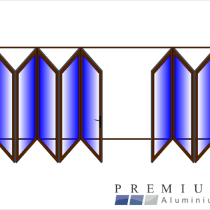 Aluminium Sliding Folding Stacking Door 8 Panel Bronze Left