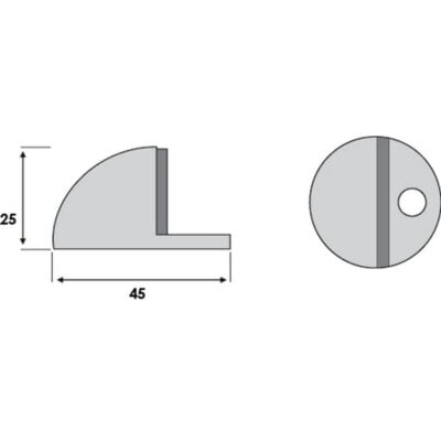 Floor Mounted Door Stopper Half Moon HCC-CDS - Image 2