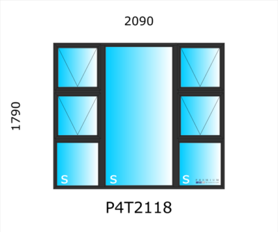Aluminium Top Hung Window P4T2118 - Image 2