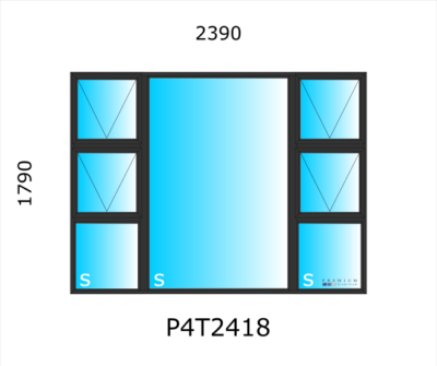 Aluminium Top Hung Window P4T2418 - Image 2