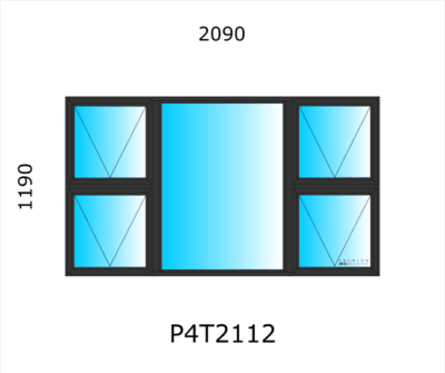 Aluminium Top Hung Window P4T2112 - Image 2