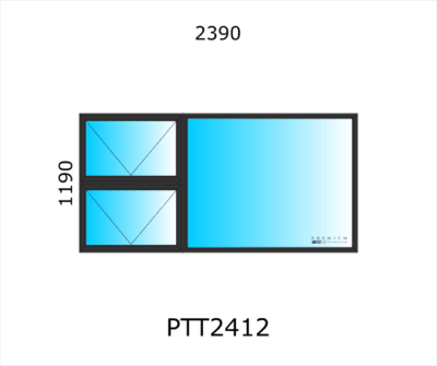 Aluminium Top Hung Window PTT2412 - Image 2
