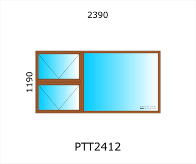 Aluminium Top Hung Window PTT2412
