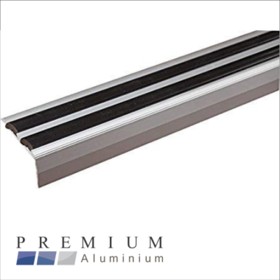 Aluminium Stair Nosing Double Edge Trim Grip