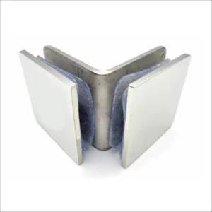 90° Glass To Glass Clamp-Polished Stainless Steel