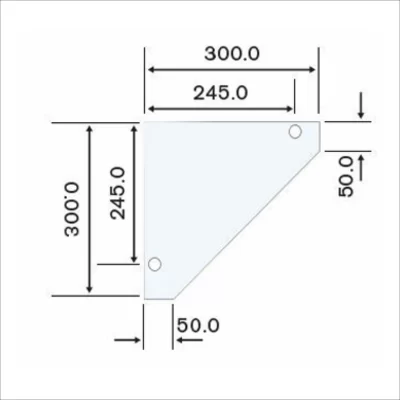 Glass Shelf 300 x 300mm With 2 Holes