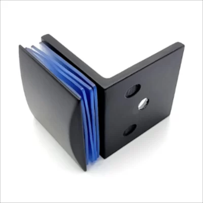 90° Glass To Wall Clamp-Zinc Alloy/Black