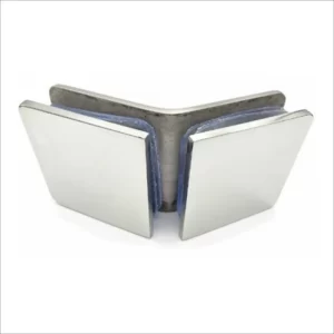 135° Glass To Glass Clamp-Polished Stainless Steel
