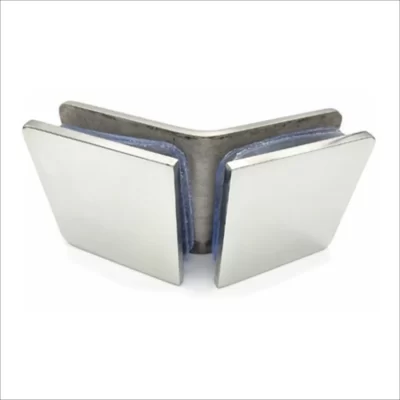 135° Glass To Glass Clamp-Polished Stainless Steel
