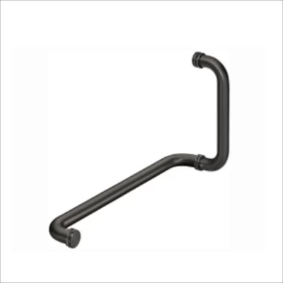 Round Towel Rail 425mm With Handle 150mm-Black
