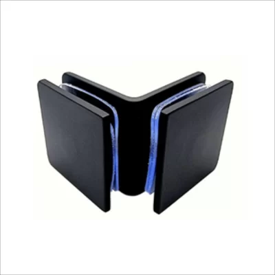 90° Glass To Glass Clamp-Stainless Steel Black