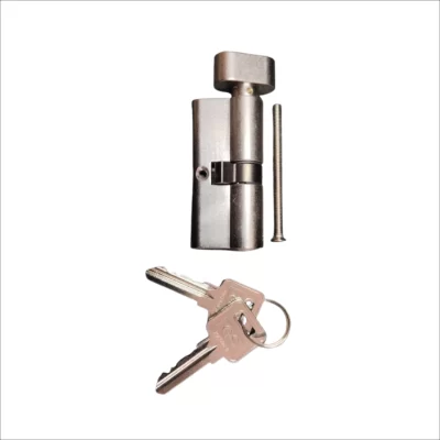 Satin Nickel Knob Cylinder with Oval Knob, Masterkeyed with 2 keys - Image 2