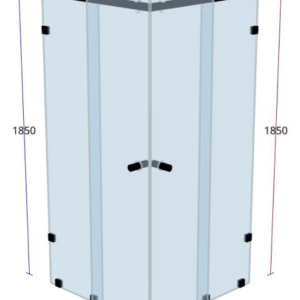 The Onyx Corner Slider SH001 - Corner Sliding Shower (Black)
